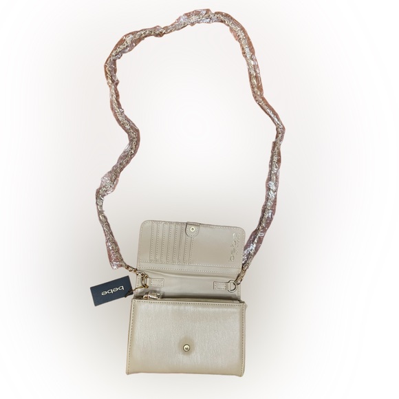 Bebe Los Angeles Abigail Crossbody Y2K Bag NWT beige tan - Picture 2 of 6